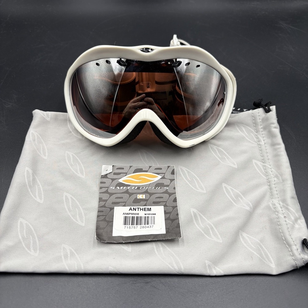 Smith Anthem‎ Anti Fog White & Black Snow Goggles Tinted Snowboard Winter Sports